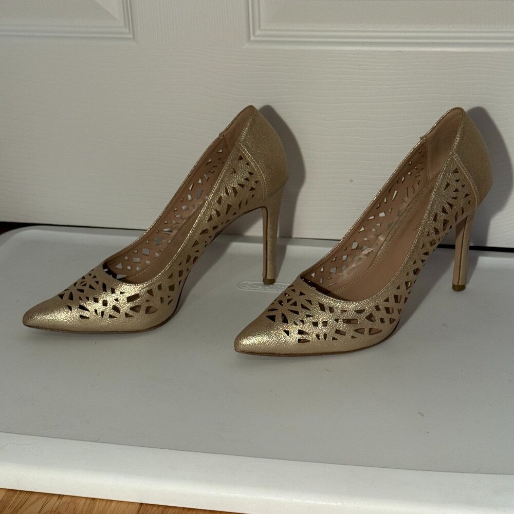 Bcbgeneration Gold Cutout Pumps - image 1